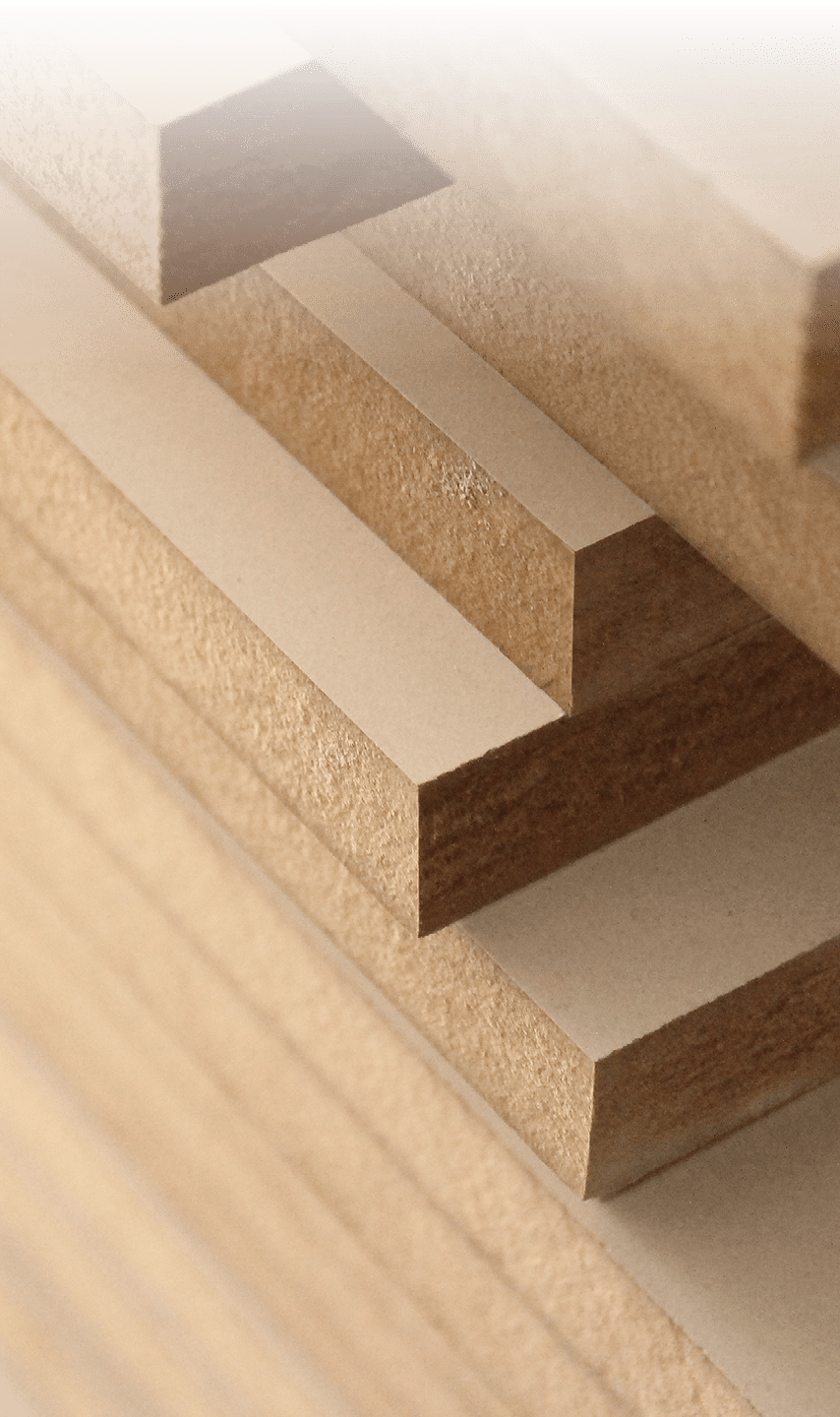 MDF wood boards in the carpentry