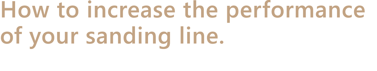 How to increase the performance of your sanding line. 