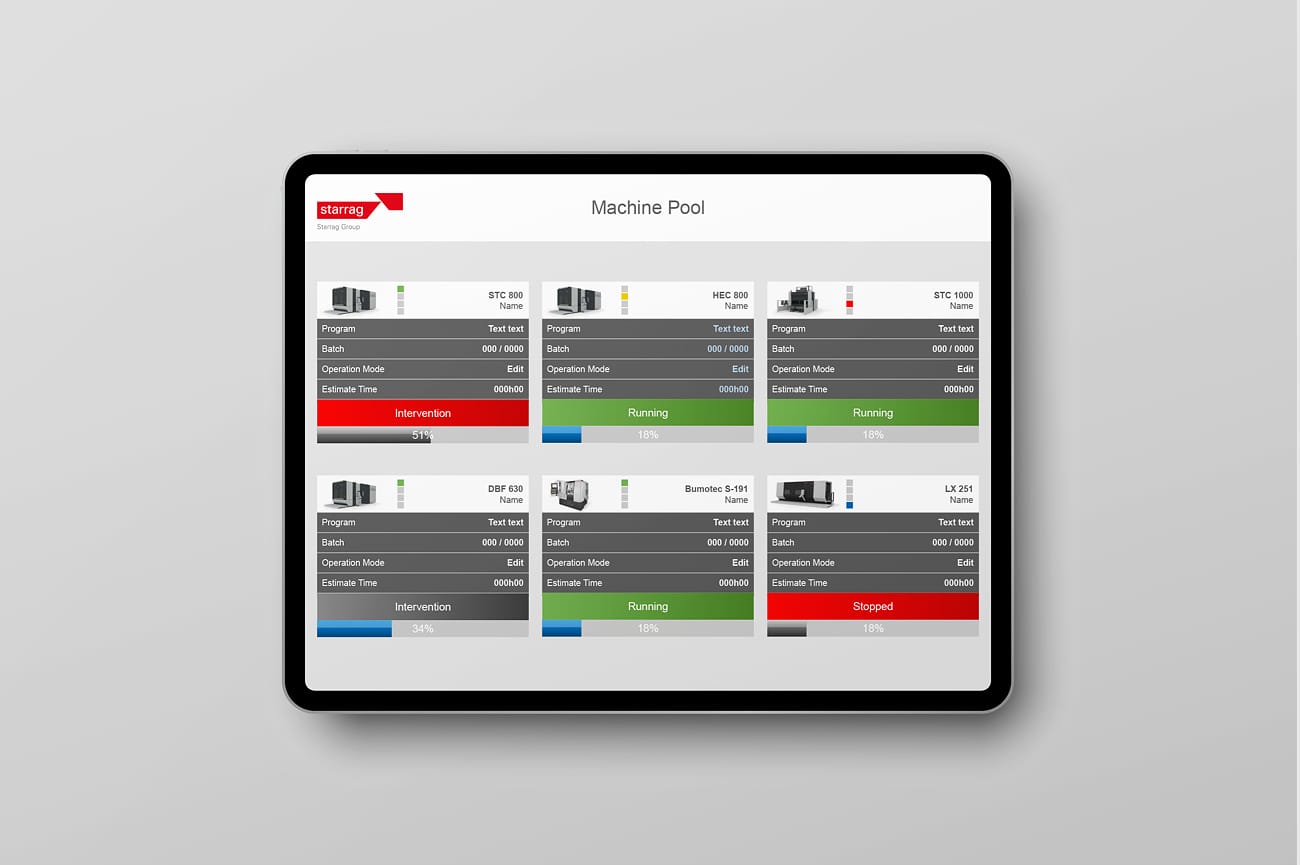 Starrag Connect App Maschinenübersicht Starrag AG