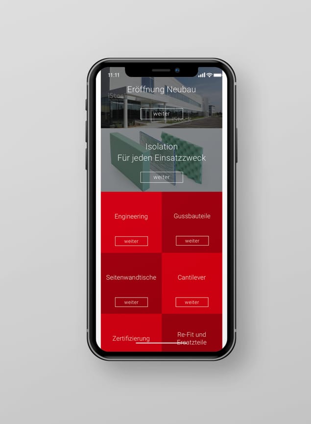 Menü Mobile Website SSC Swiss Shielding Corporation AG