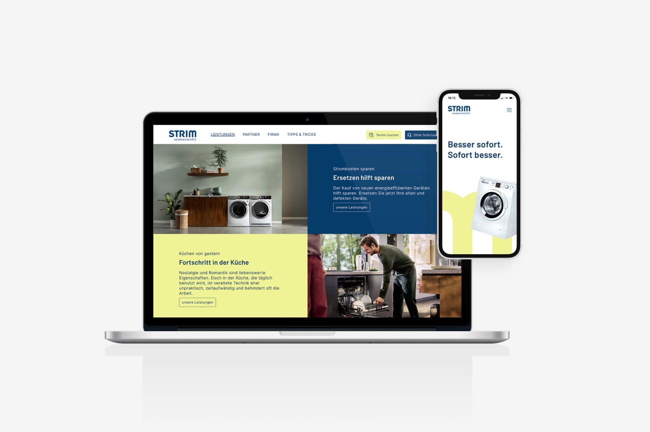 Webseite Strim Haushaltgeräte
